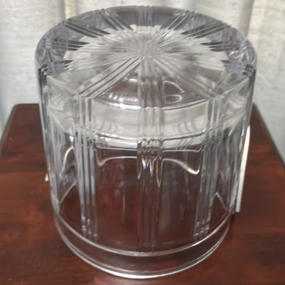 Signed Miller Rogaska Crystal Ice Bucket “Deco” Pattern w/ Handle, Disco… - Picture 9 of 11